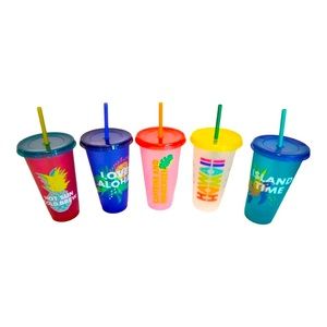 LAST ONE! 2020 NWT HI (5pk)  Reusable Tumblers• Cold Love “Aloha Collection“